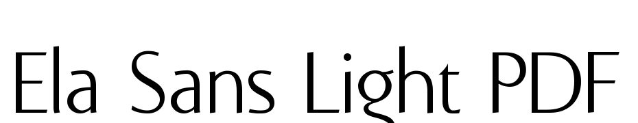 Ela Sans Light PDF Font Download Free